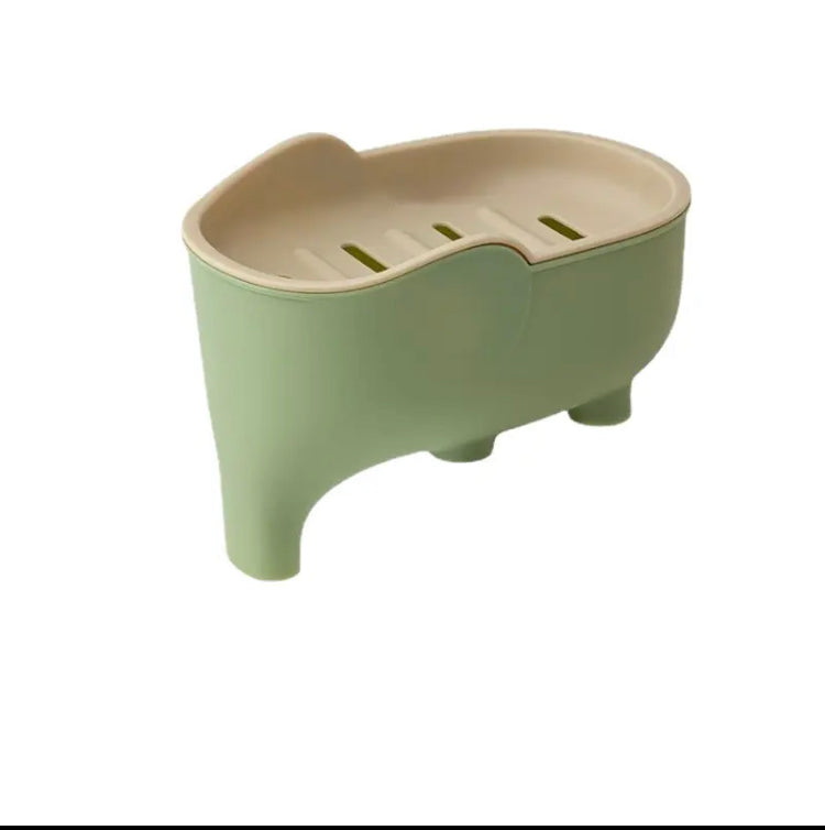 Elephant Soap Box Holder, Modern Simple Bathroom Portable Drain Soap Box, Double Layer Cute Elephant Shape Soap Box Elephant Soap Box Holder, Modern Simple Bathroom Portable Drain Soap Box, Double Layer Cute Elephant Shape Soap Box